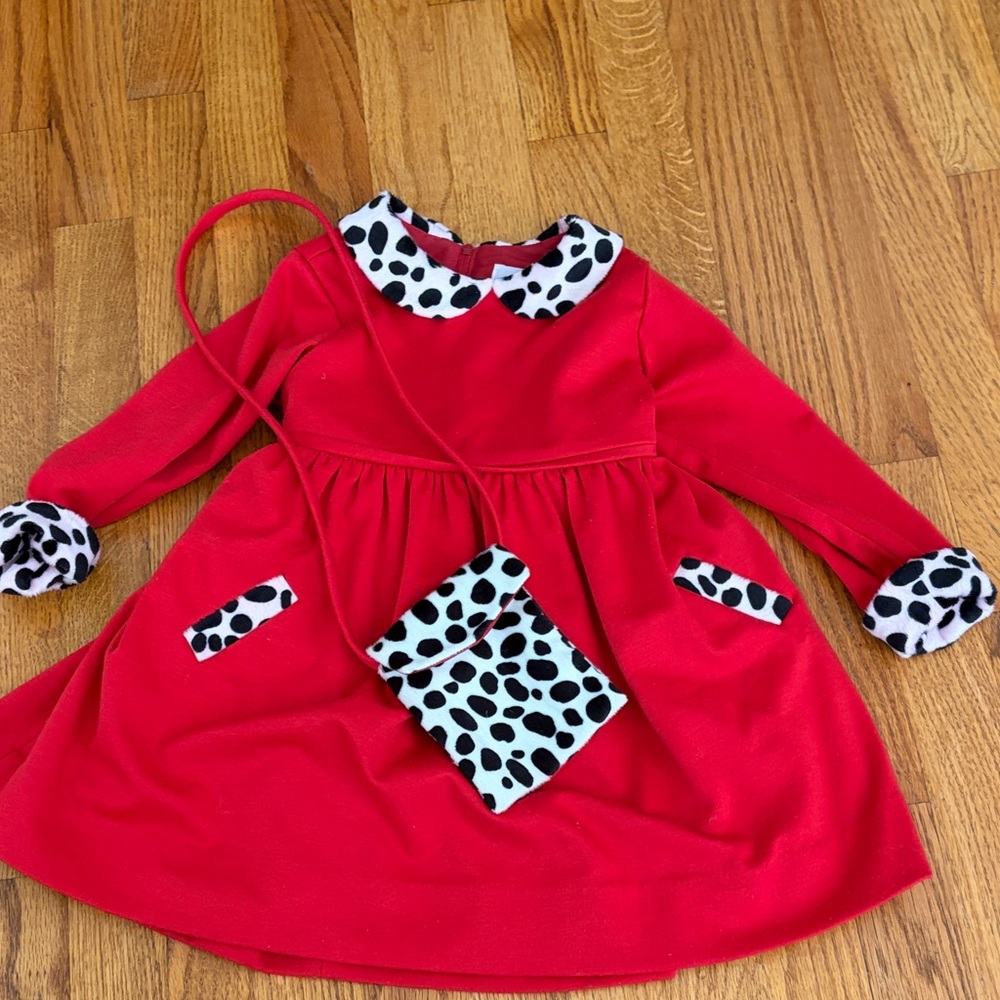 Florence Eiseman Red Dress with Black and White Accents